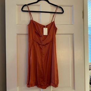 Aritzia Wilfred Skye Mini Dress - Rust